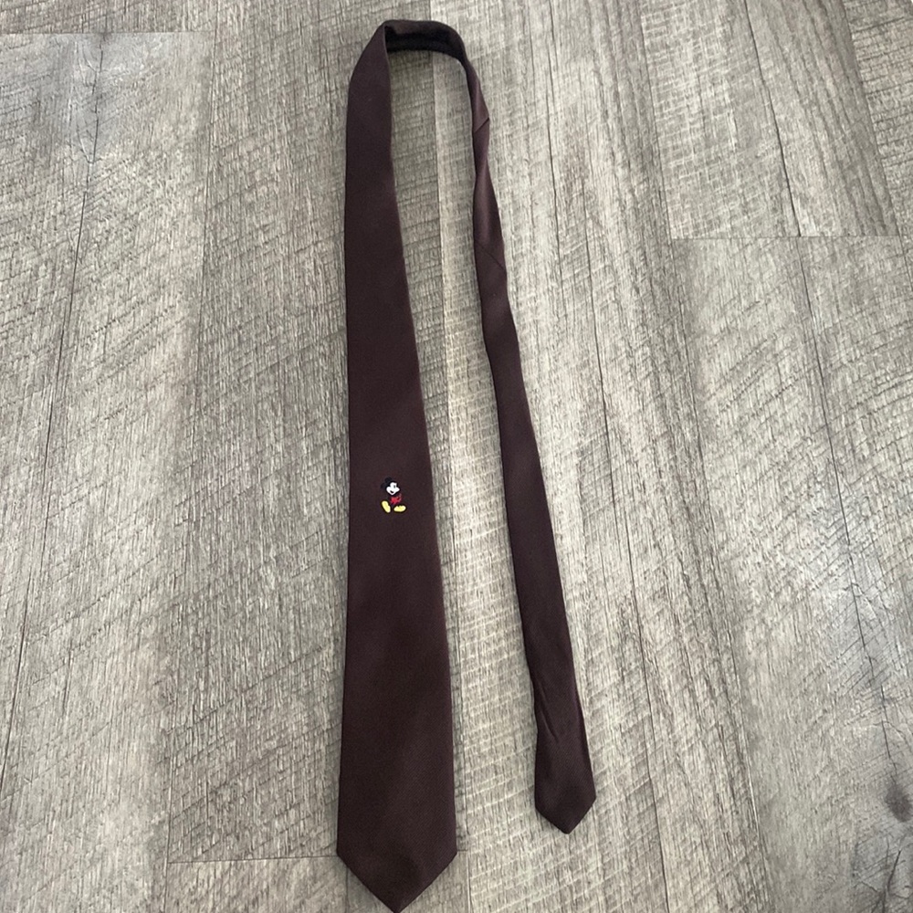 Vintage brown Mickey Mouse tie. Disney tie. Mickey tie